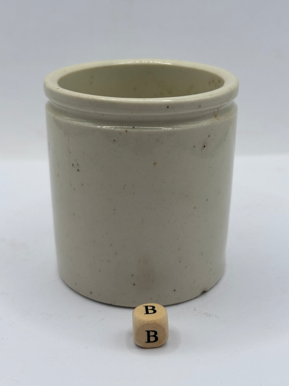 Old small chunky stoneware pot (B)