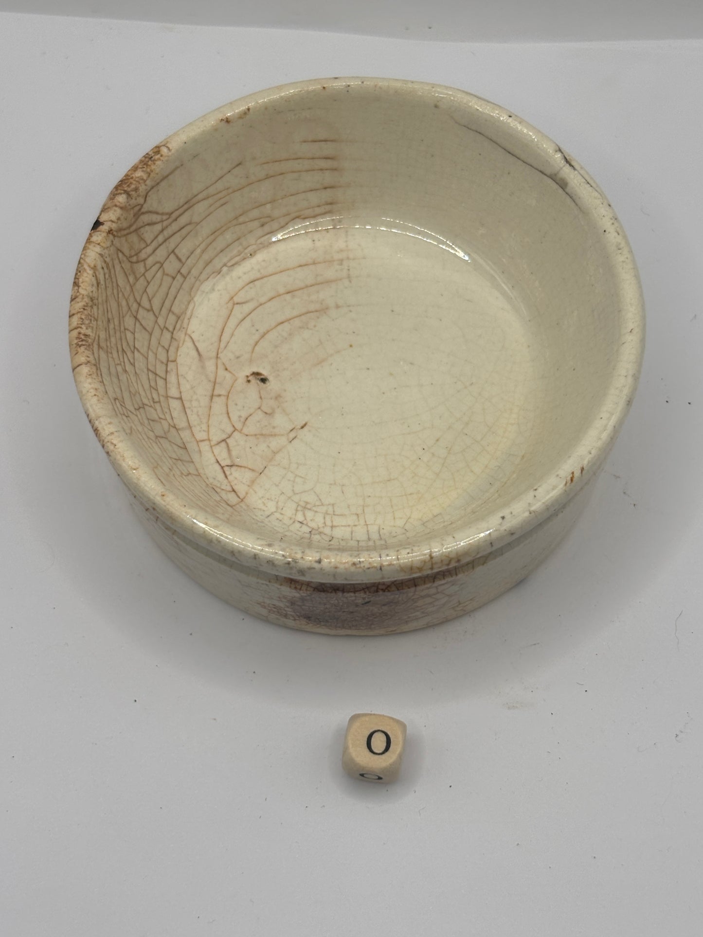 Old plain stoneware meat paste pot, potted meat (o)