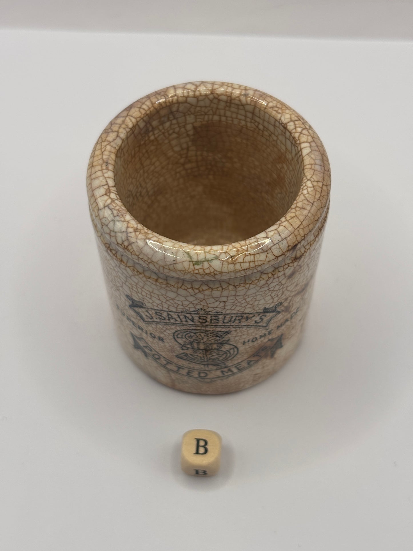 Old sainsburys advertising pot, potted meat (B)