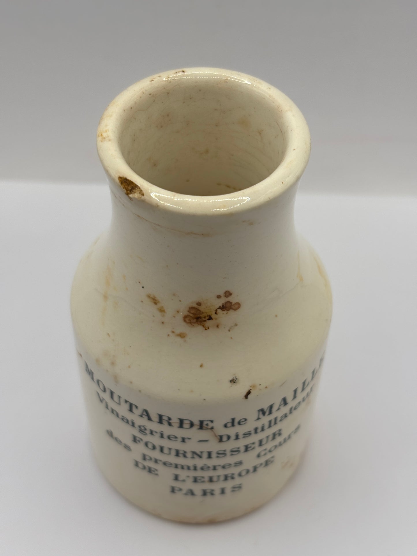 Old advertising French mustard jar, Moutarde de maille