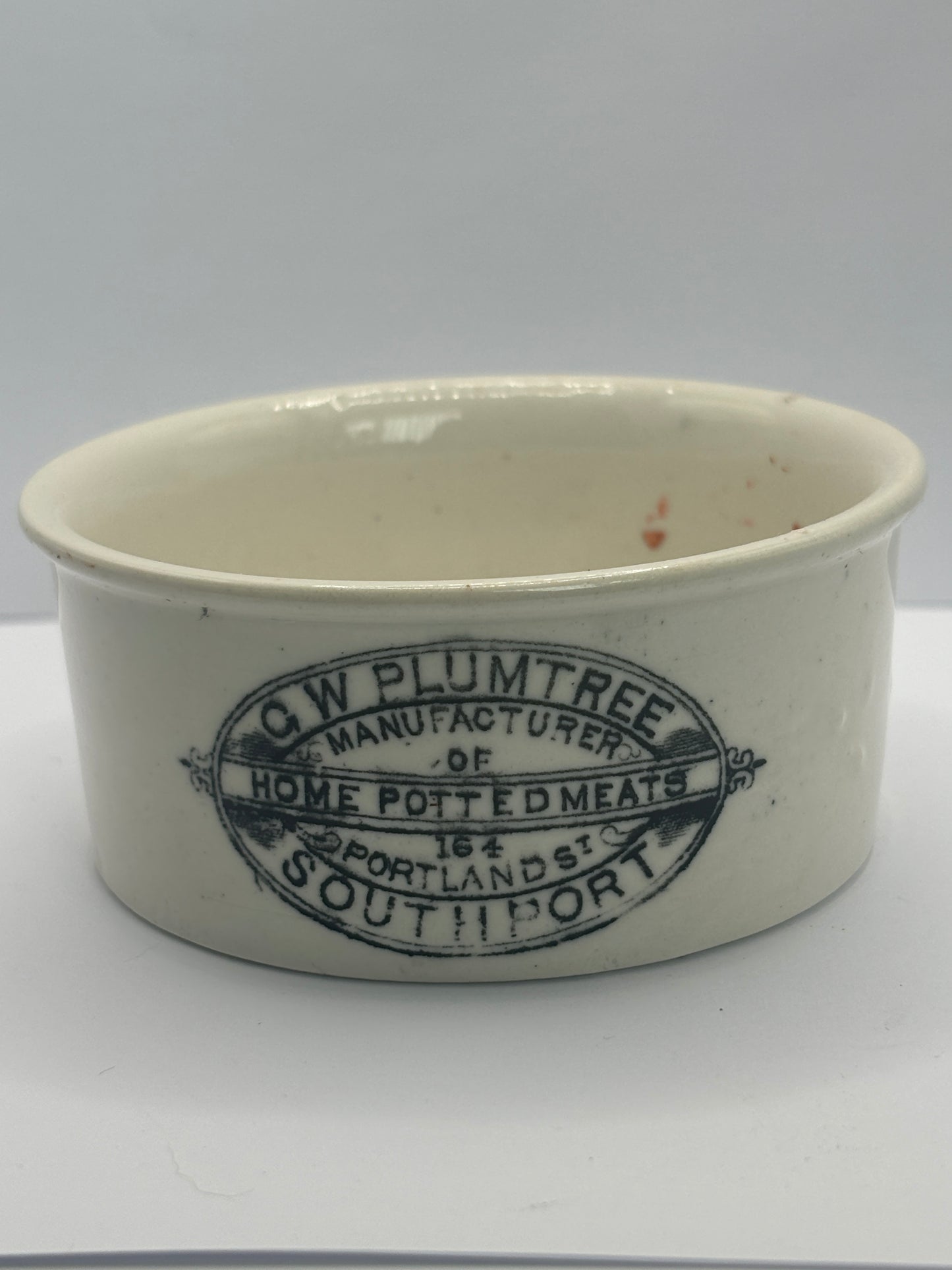 Plumtree home potted meats advertising pot