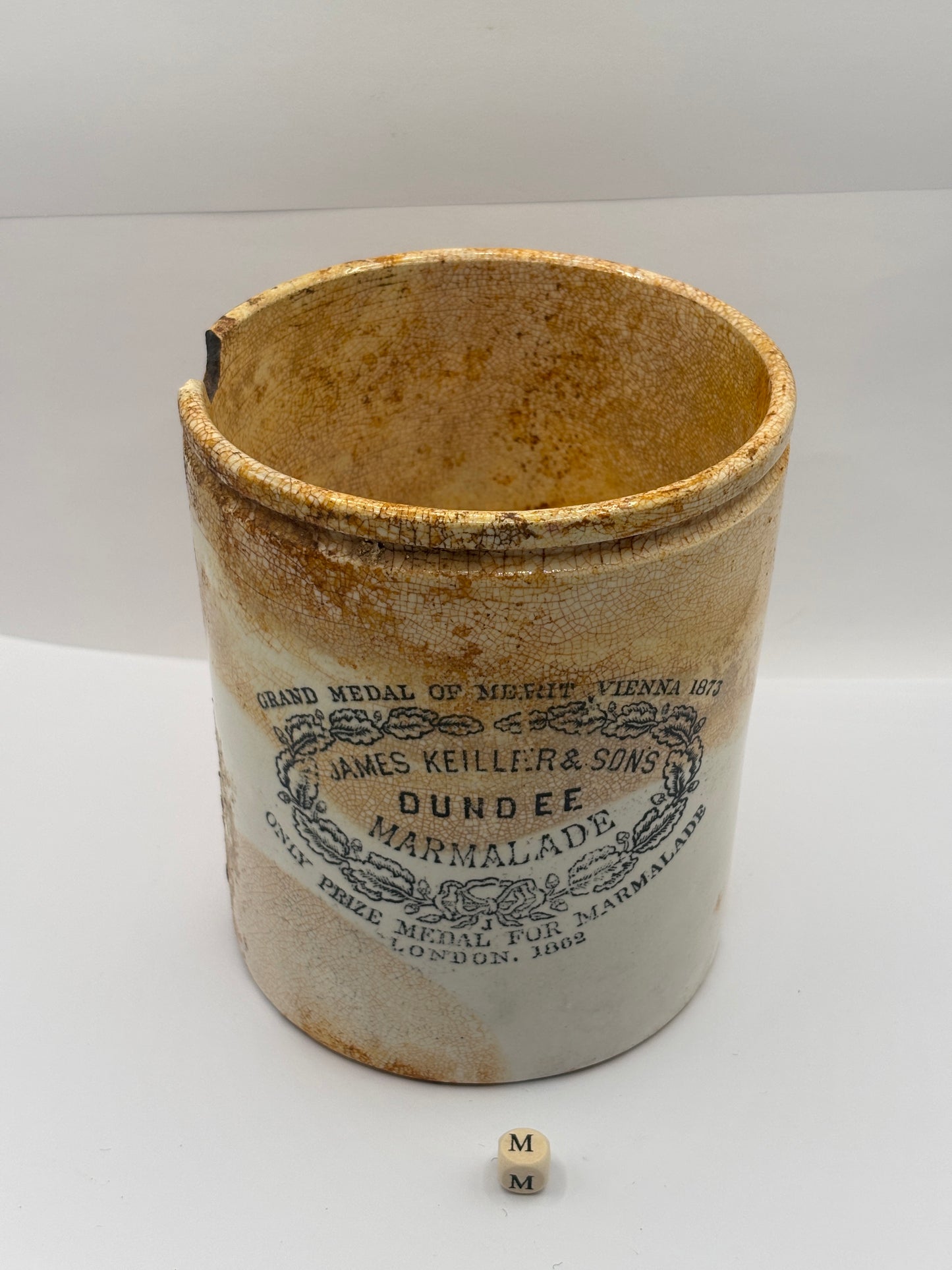 Old 3lb James Keiller Dundee marmalade Jar (M)