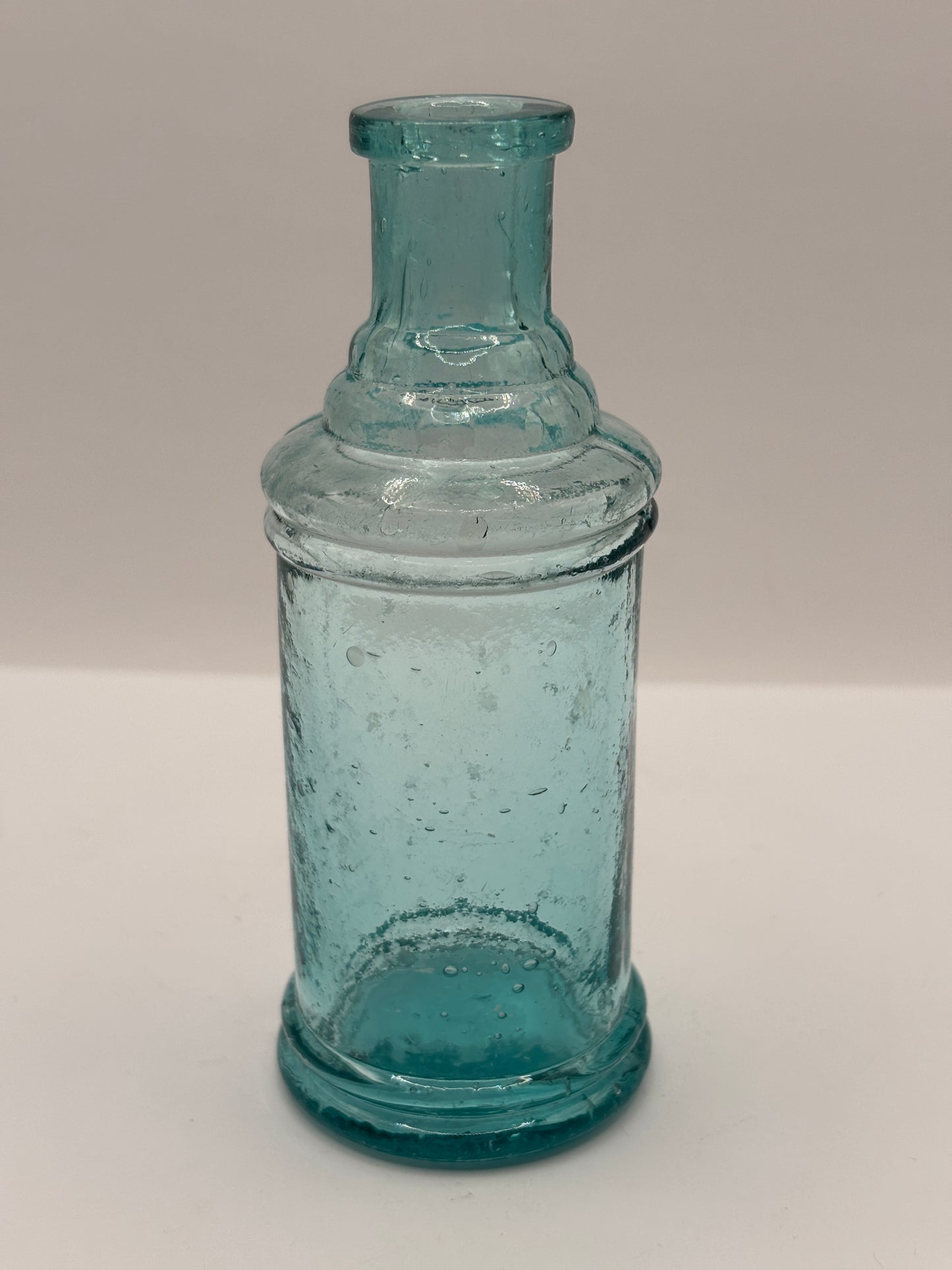 Old tall aqua glass ink, inkwell.