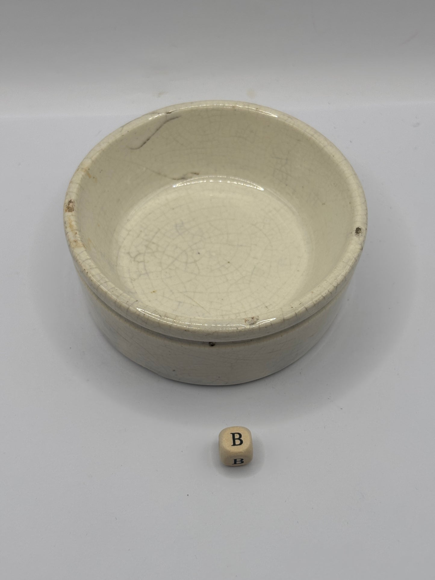 Old plain stoneware meat paste pot, potted meat (B)