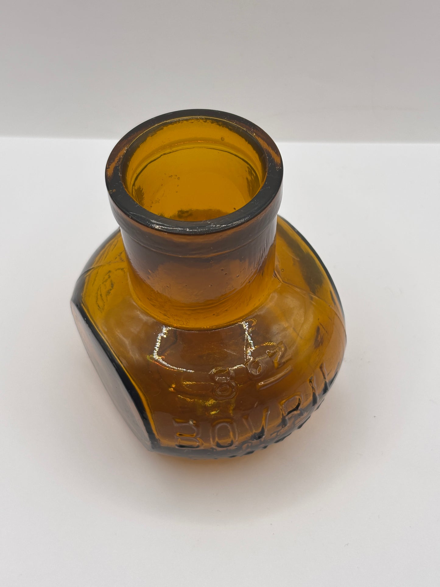 old amber glass bovril bottle 8oz