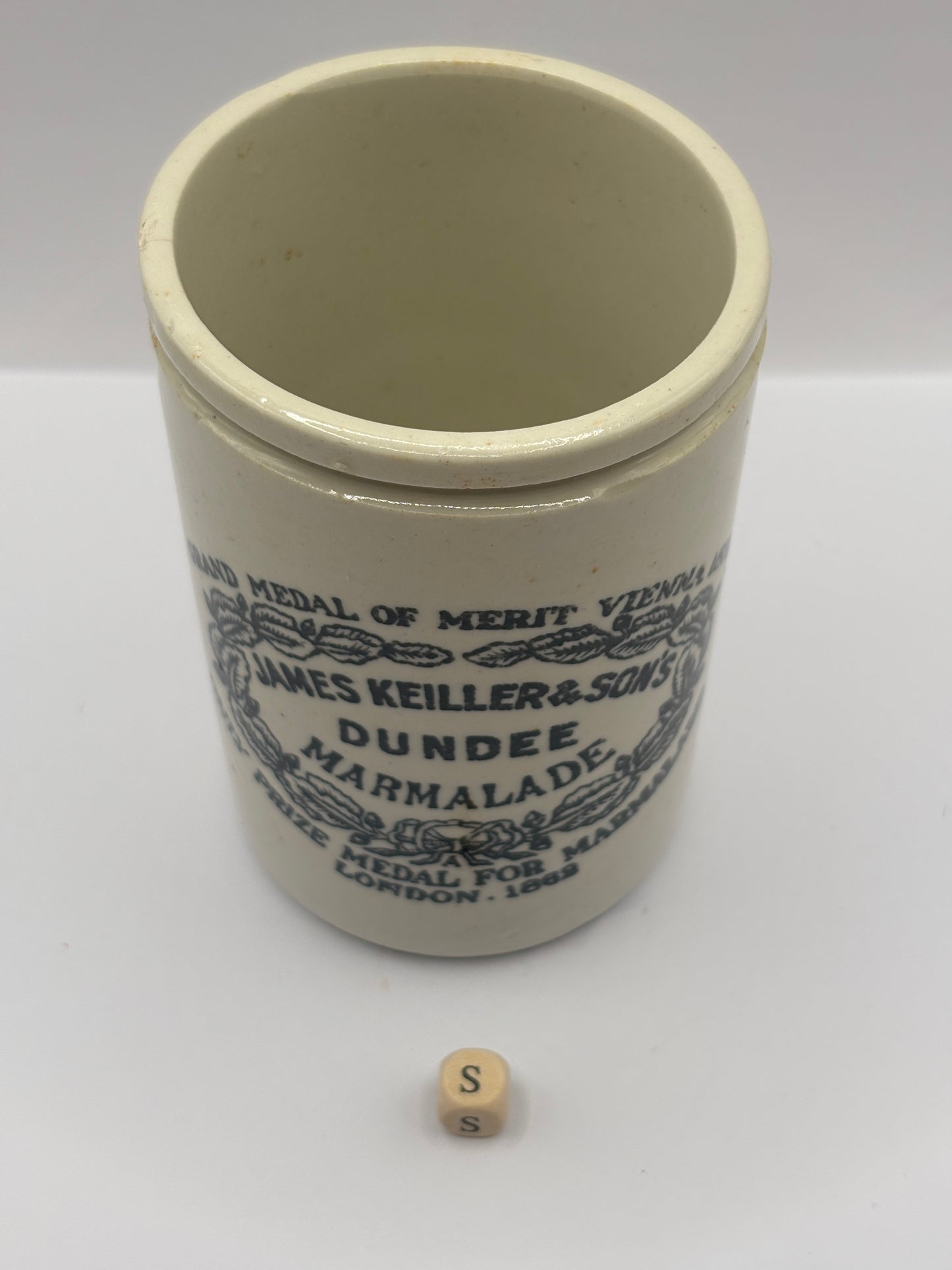 Old 1lb James Keiller Dundee marmalade jar (S)