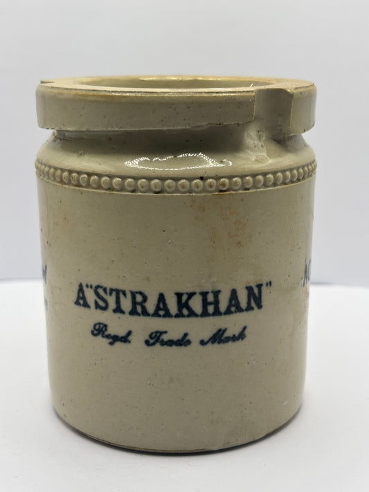 Old stoneware caviare jar. Astrakhan molossol caviare
