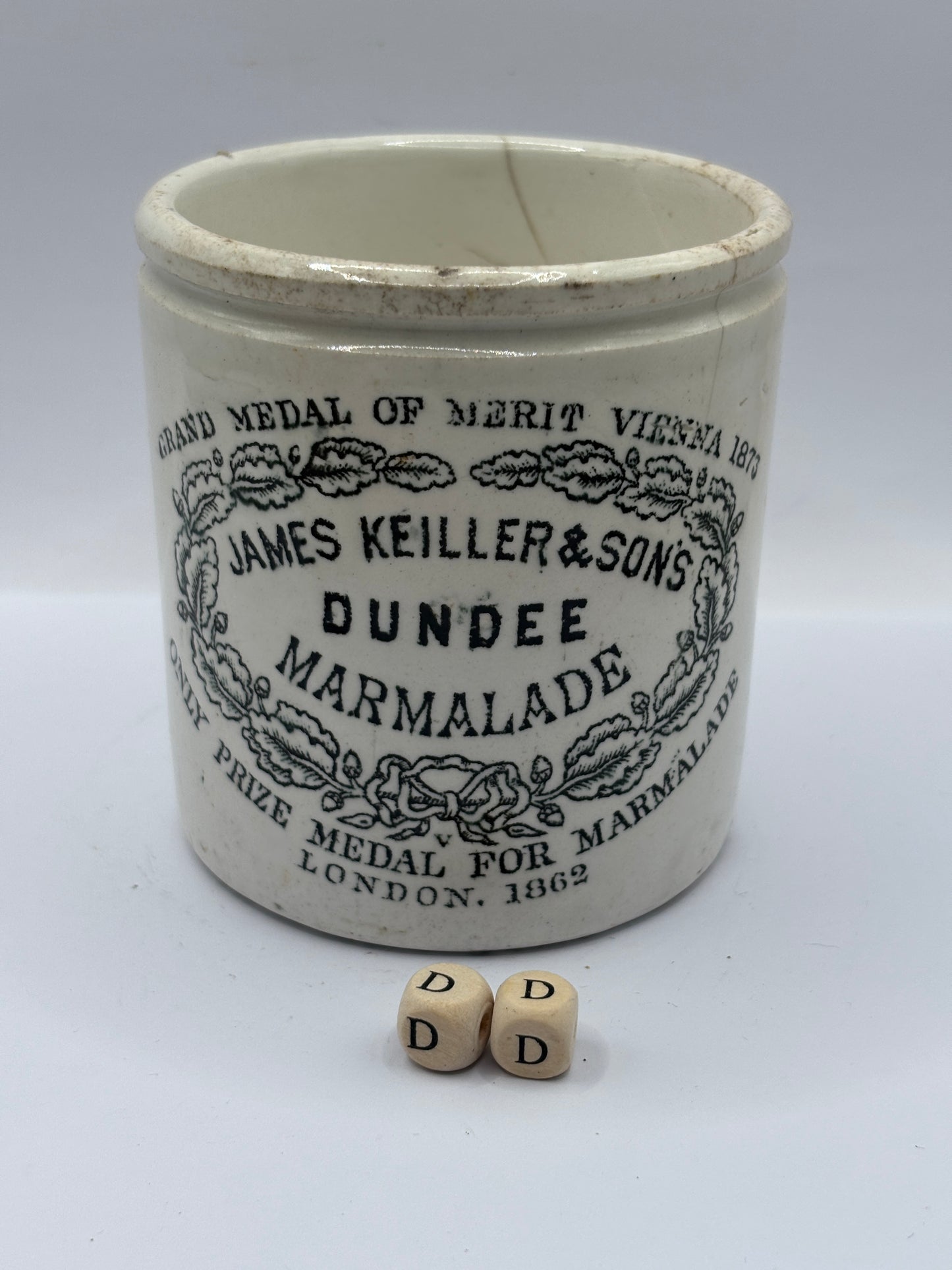 Old 1lb James Keiller Dundee marmalade Jar (DD)