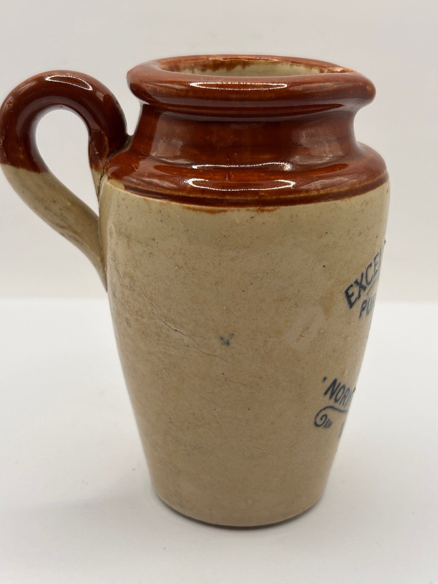 Old advertising cream pot, Excelsior dairy. Pure rich cream, Lincoln