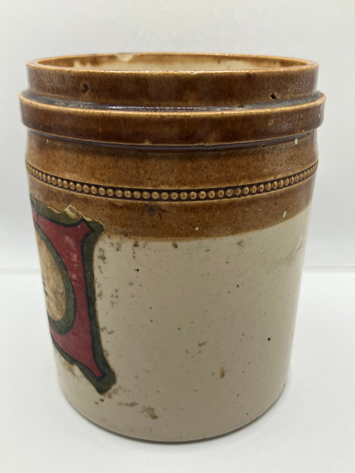 Antique chemist jar, with original label