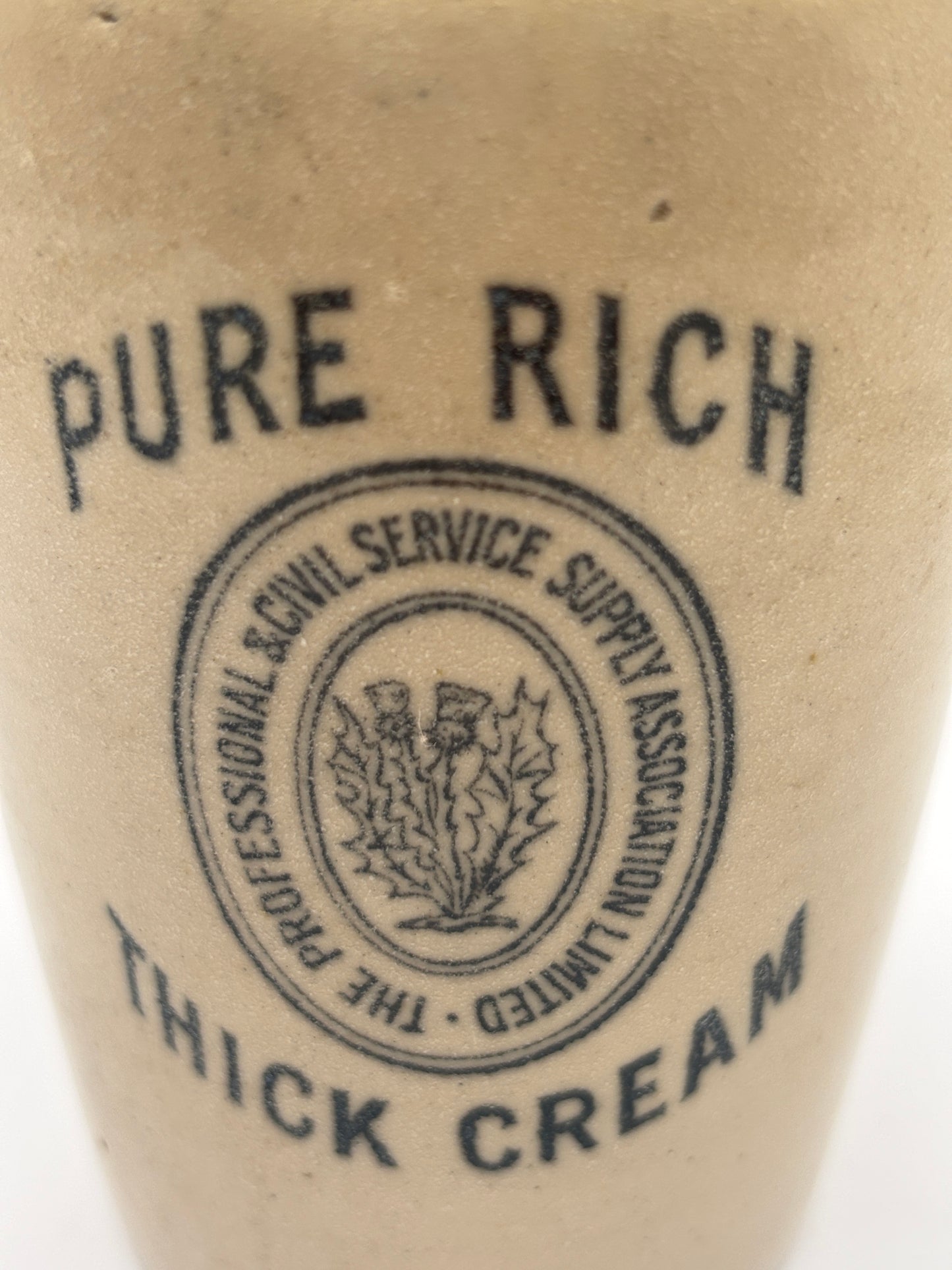 Old advertising cream pot, Pure rich thick cream, the professional & civil service supply