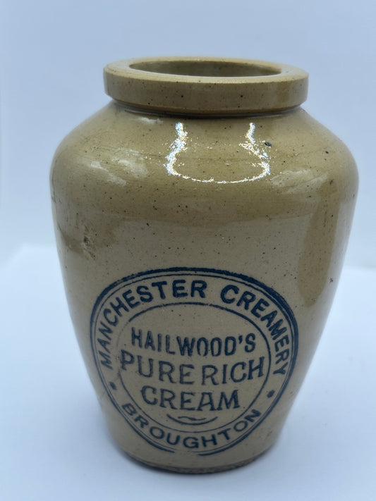 Old advertising cream pot, Hailwoods pure rich cream