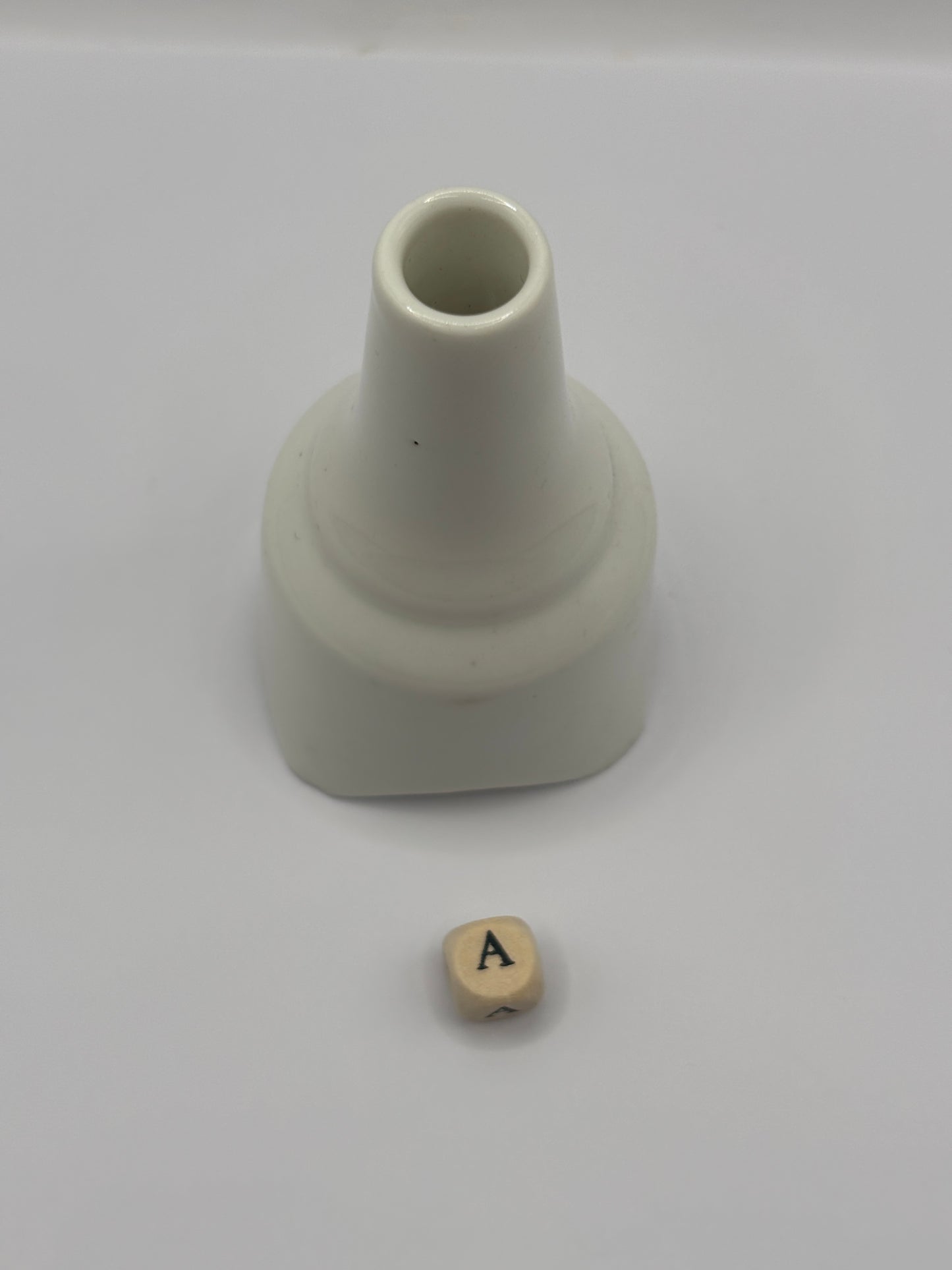 Vintage white stoneware pie funnel