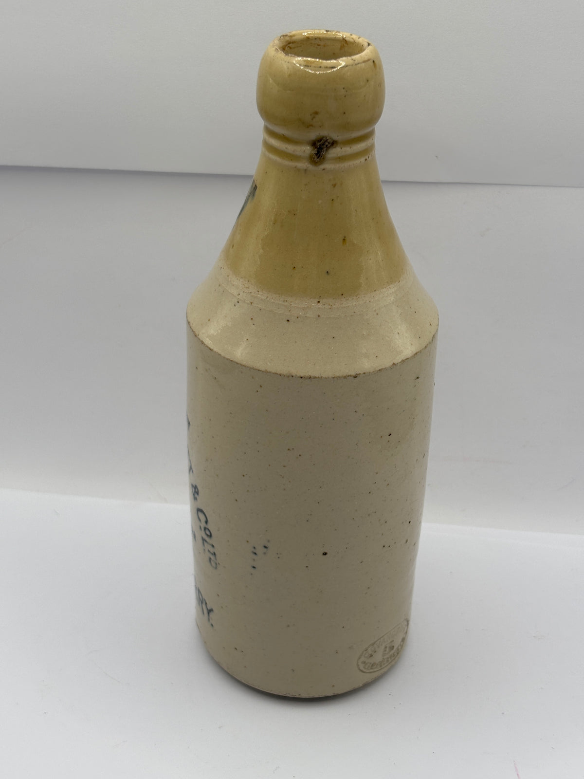 Old Irish stoneware ginger beer bottle, andrew watt & co. Londonderry