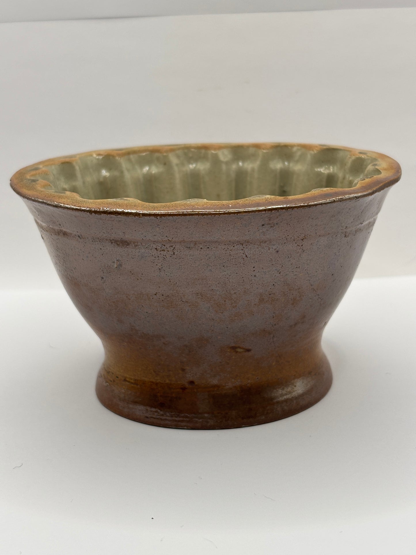 Old brown salt glaze jelly mould