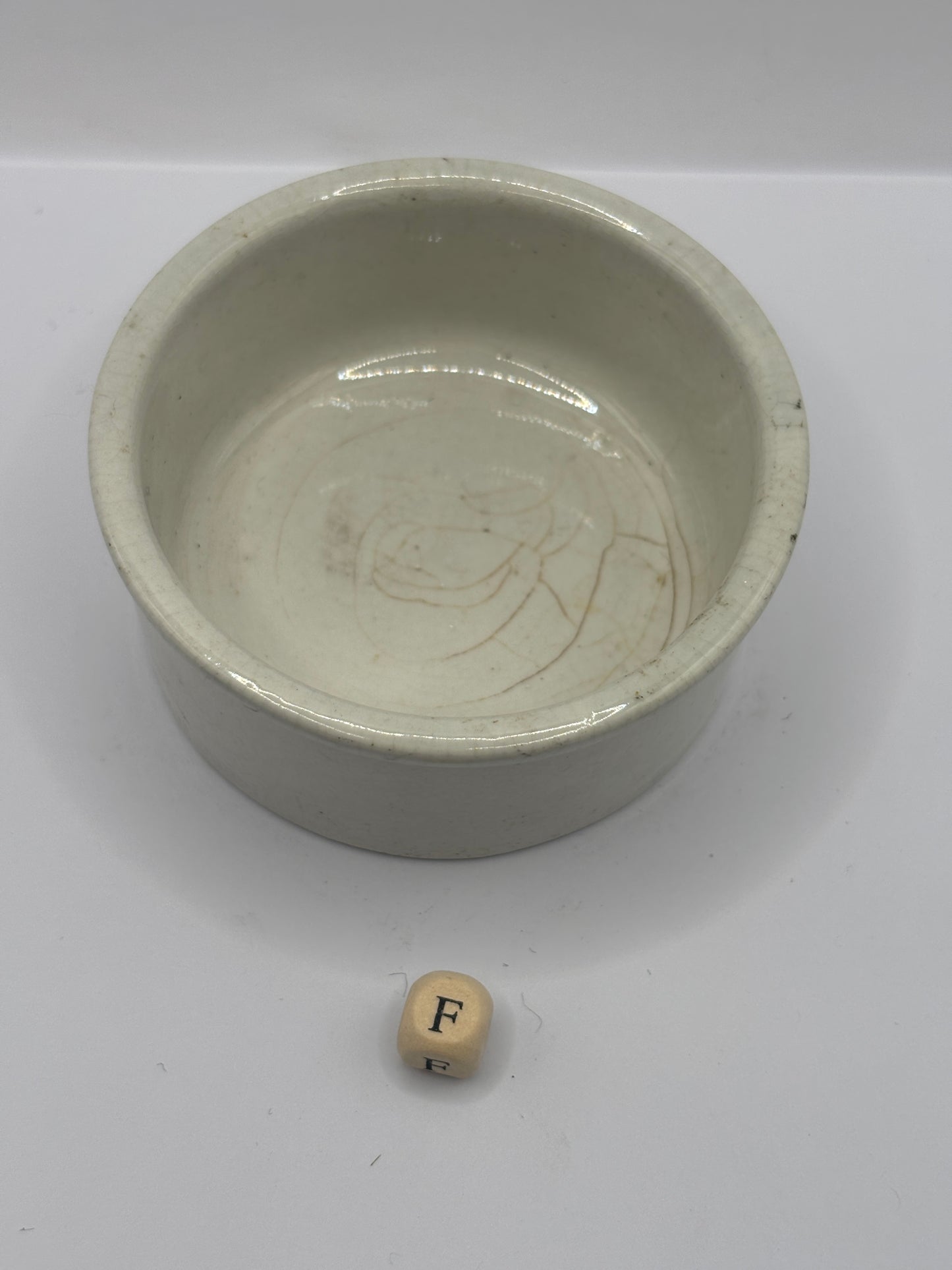 Old plain stoneware meat paste pot, potted meat (F)