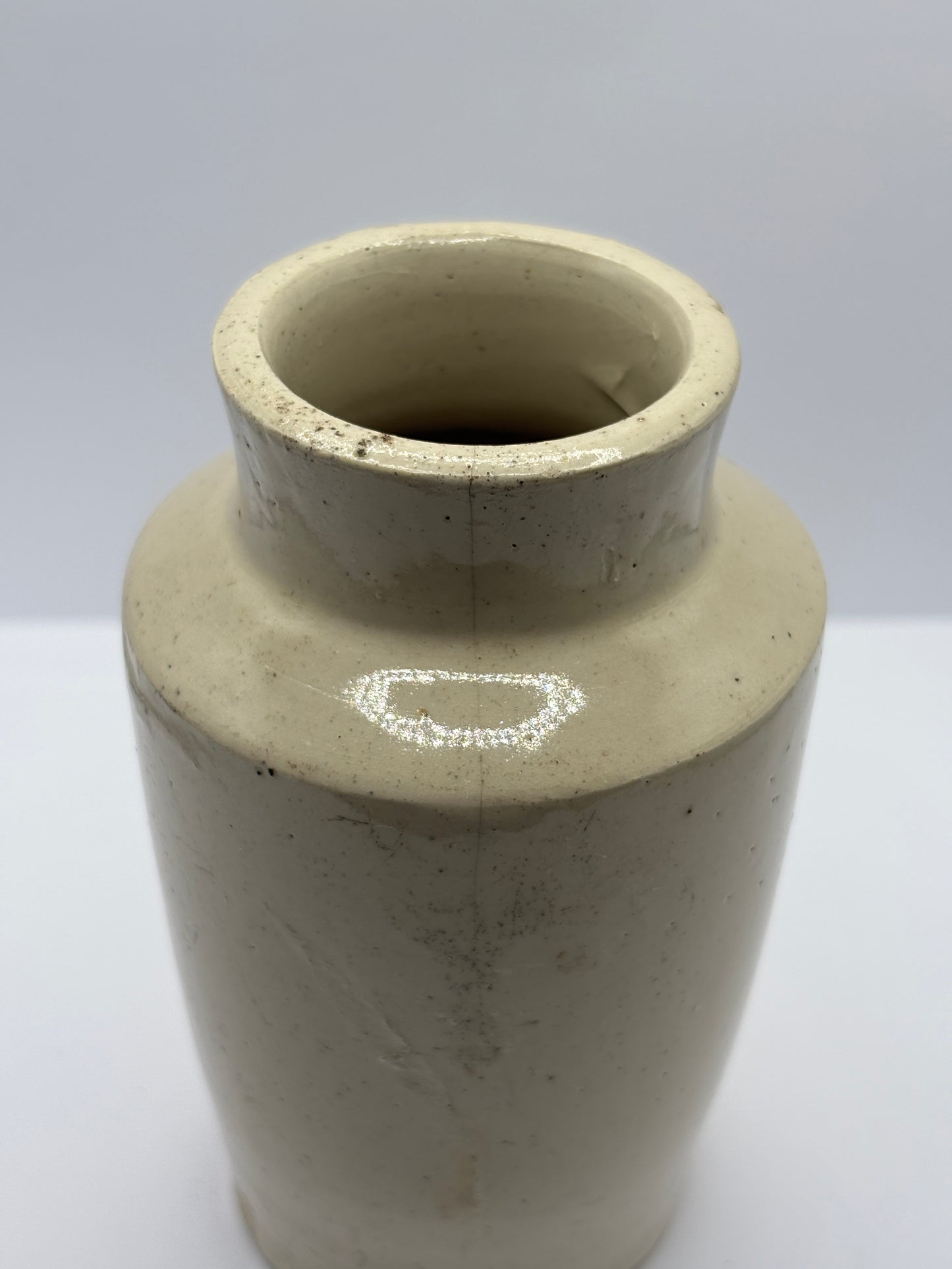 Old Skipton advertising cream pot (B) Skibeden farm dairy