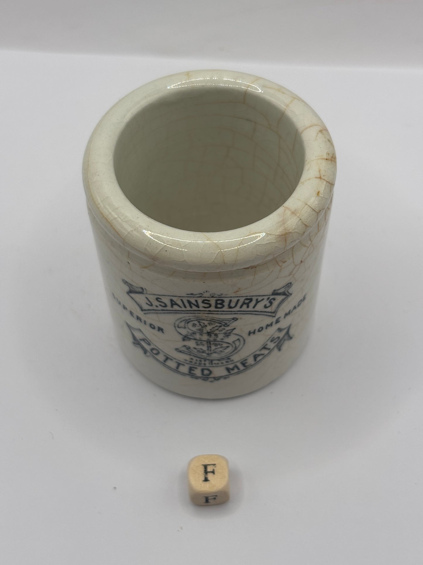 Old sainsburys advertising pot, potted meat (F)
