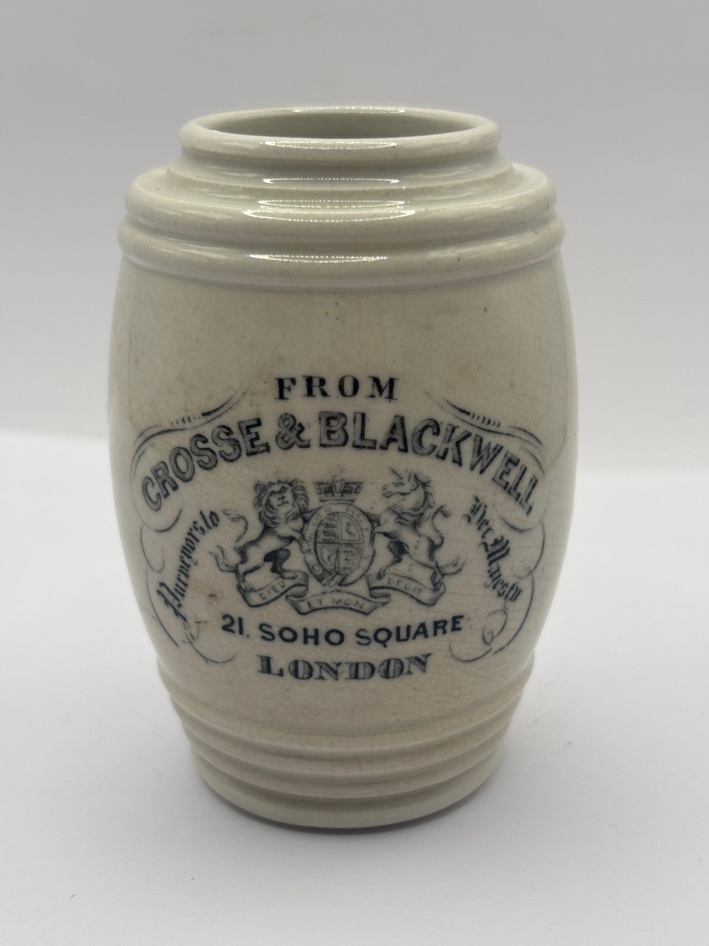 Old advertising jar, Crosse & Blackwell