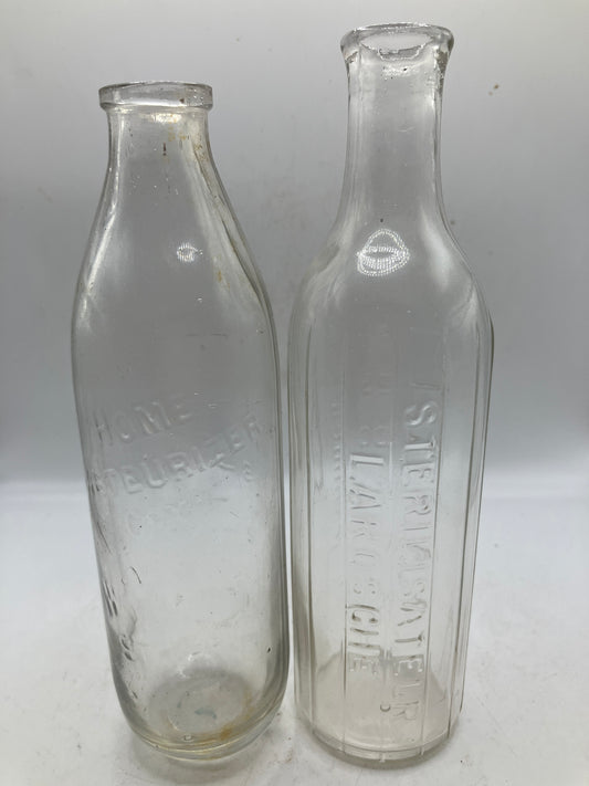 2 vintage baby feeders, feeding bottles