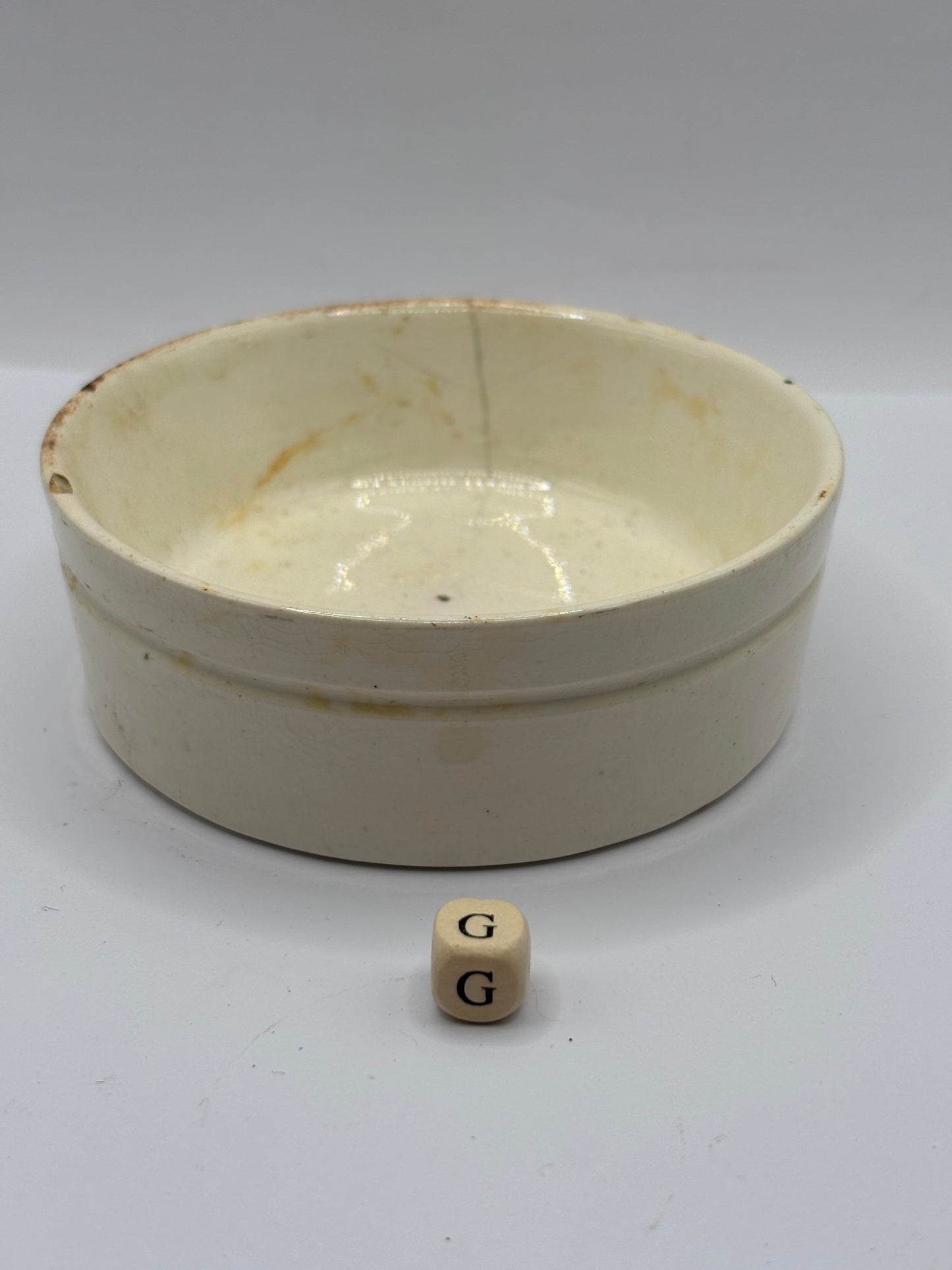 Old plain stoneware meat paste pot (G)