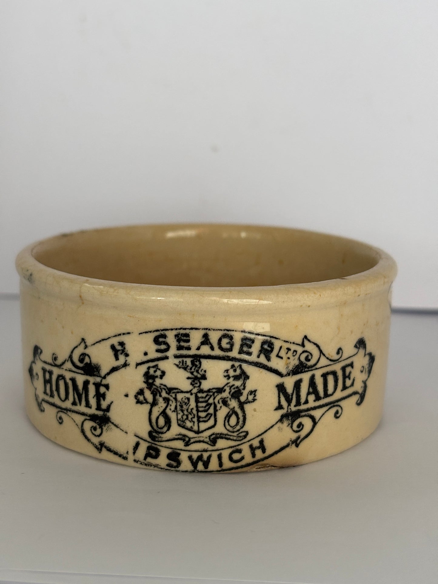 Old seagers meat paste pot, home made potted meats