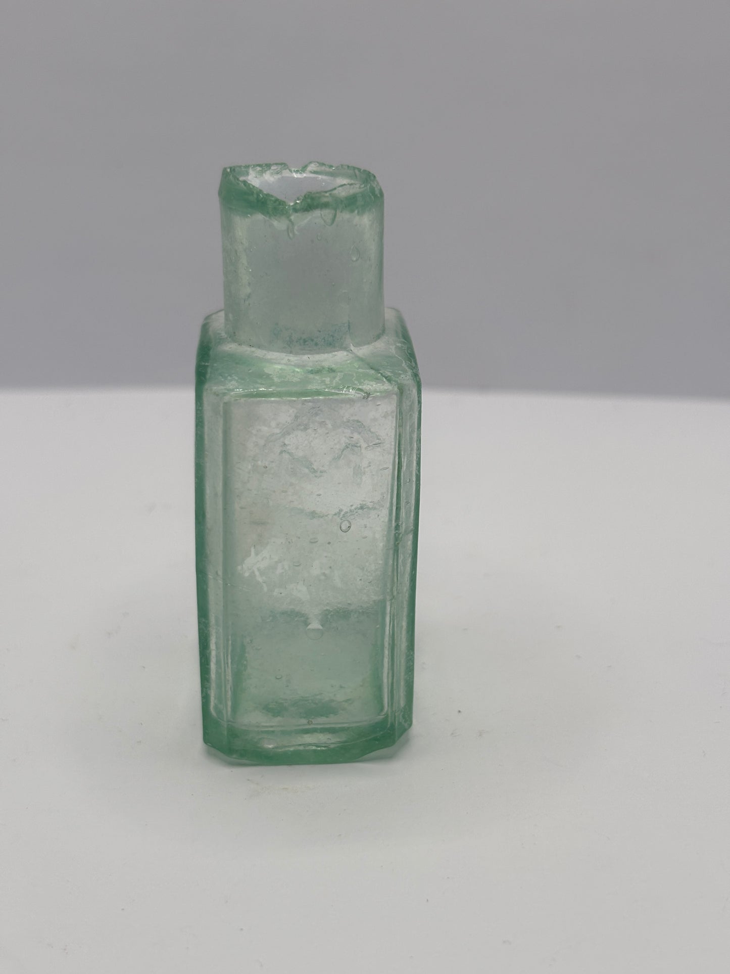 Old aqua glass Morrells ink, ink bottle, inkwell