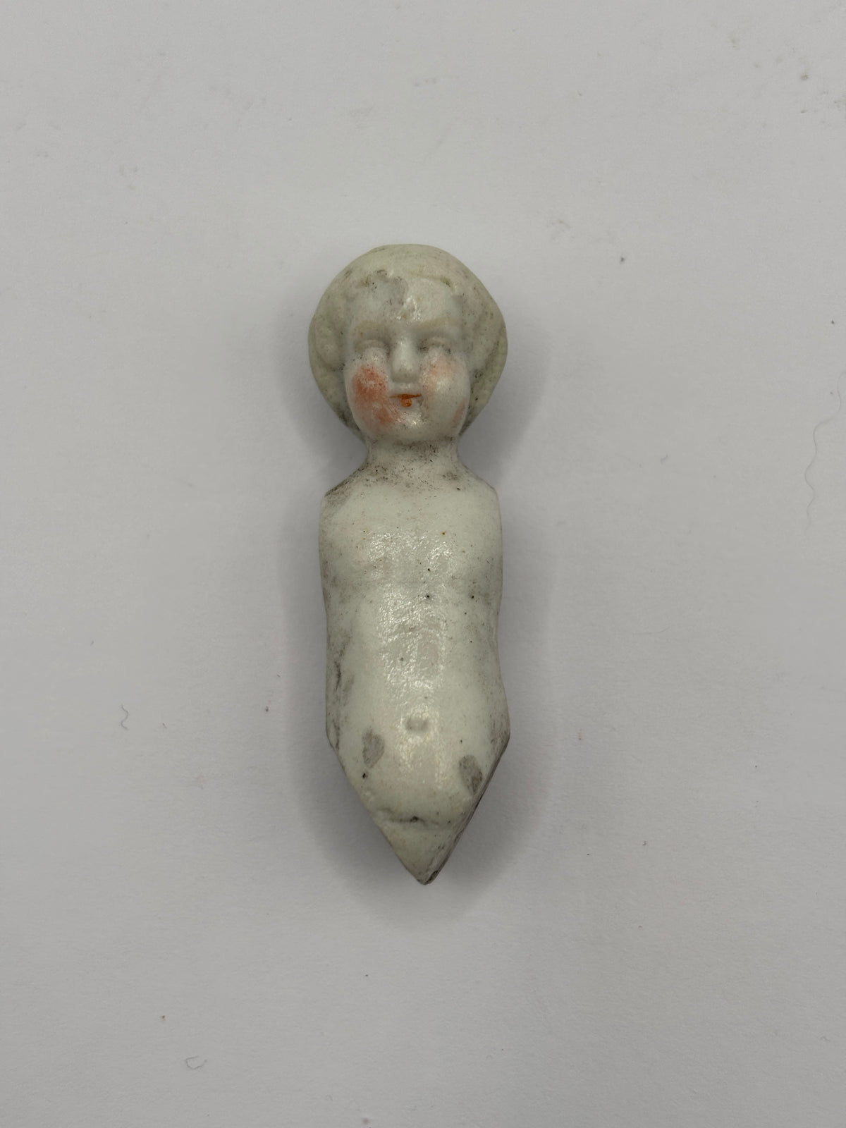 Old mini stoneware doll, armless & legless