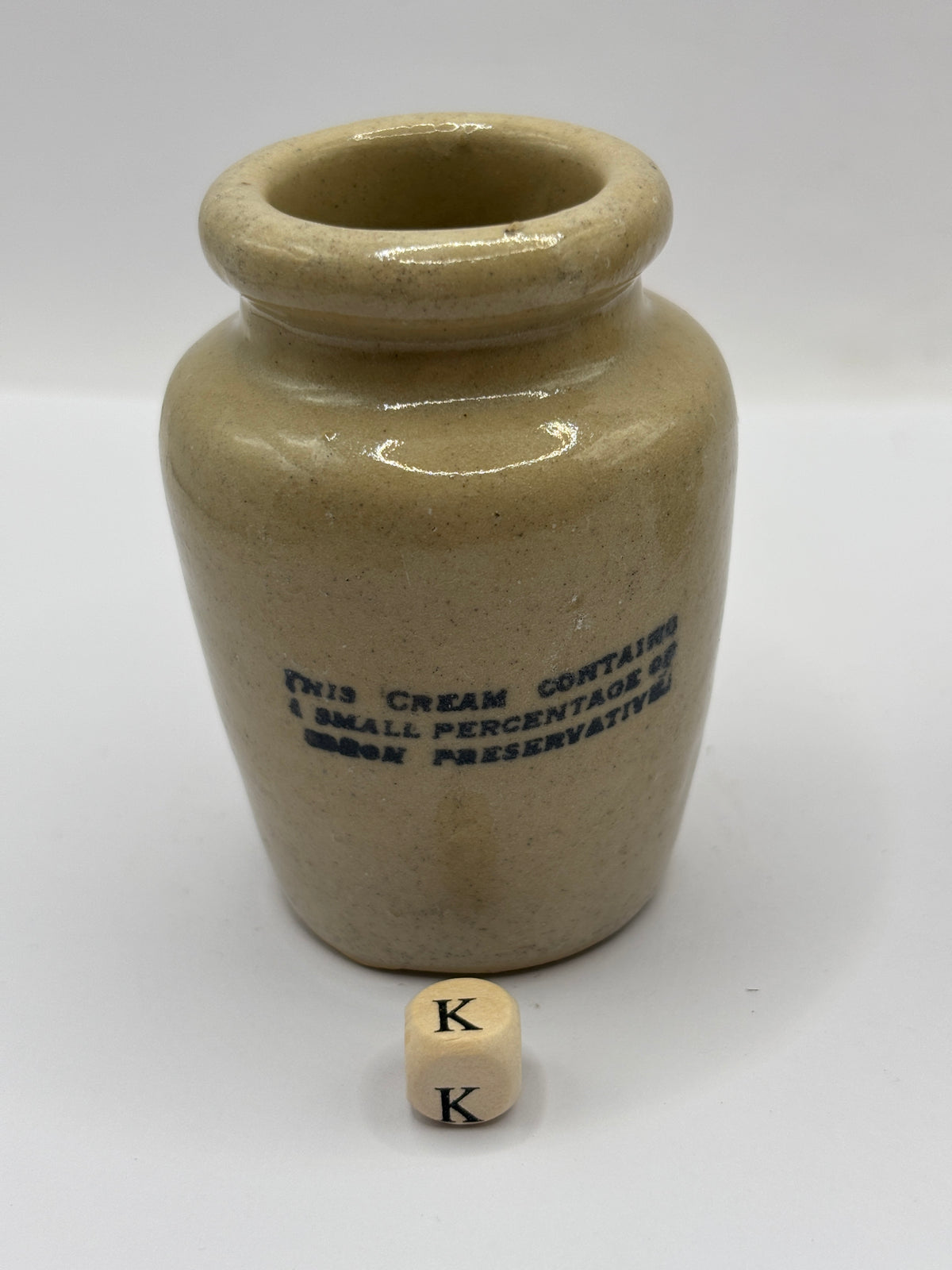 Old advertising cream pot, Richardsons thick cream Sheffield. Double sided (K)