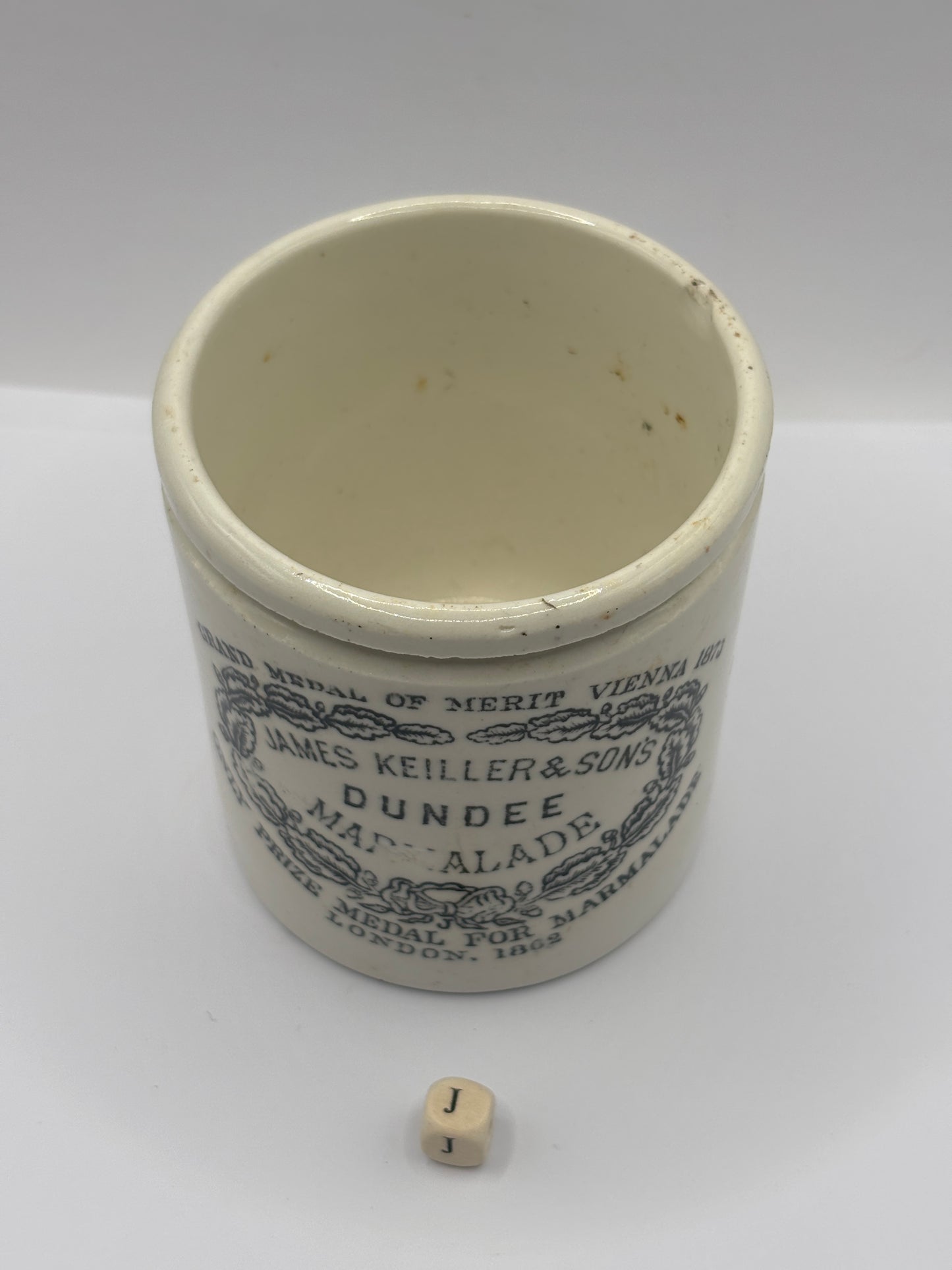 Old 1lb James Keiller Dundee marmalade Jar (J)