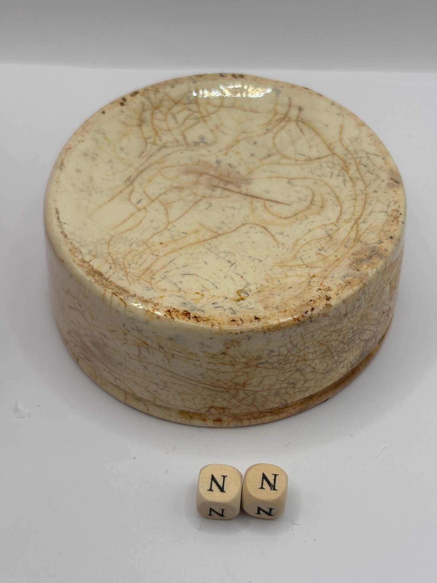 Old stoneware meat paste pot, potted meat (NN)