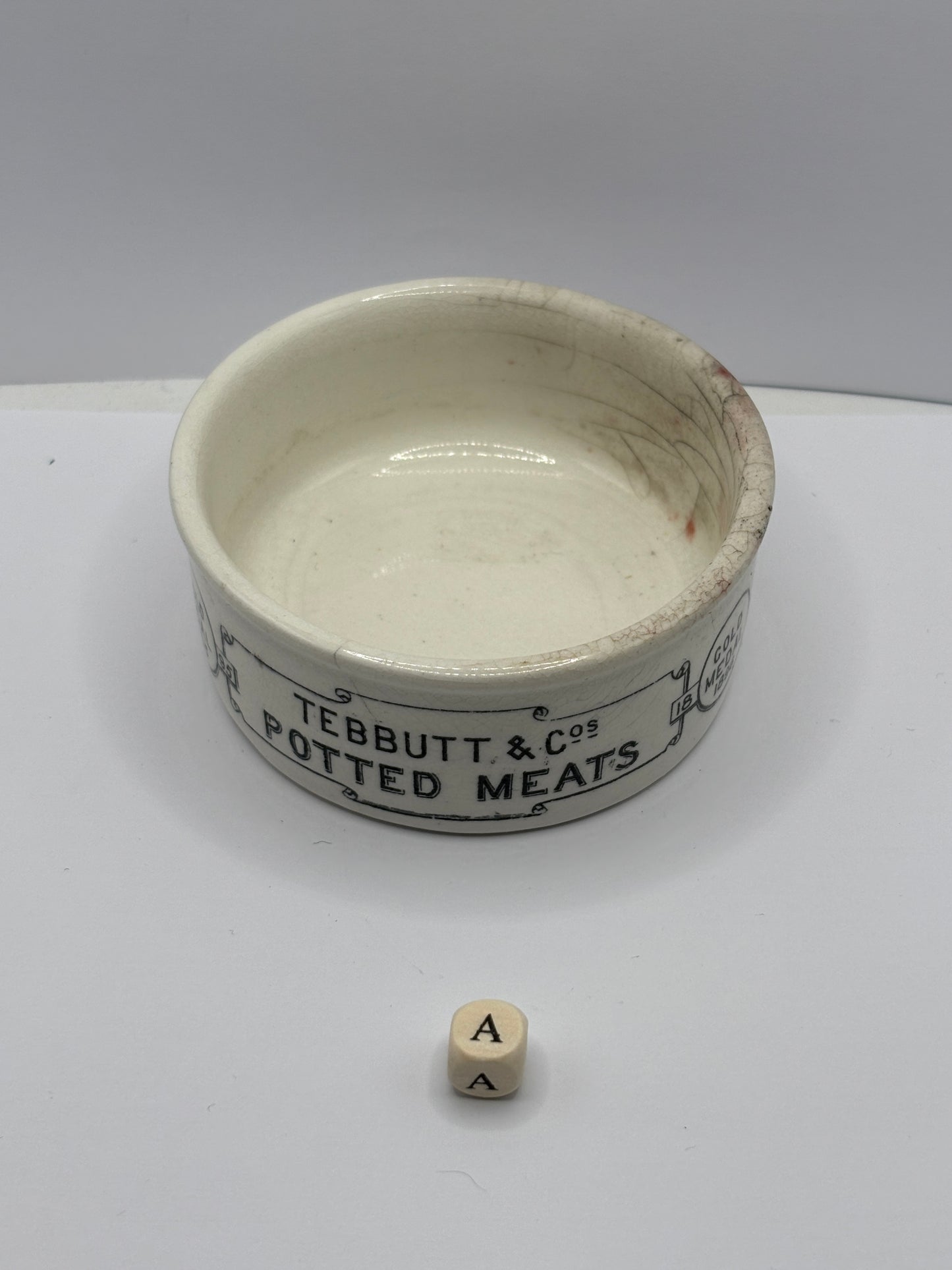 Old Teabutts advertising potted meat dish (a)