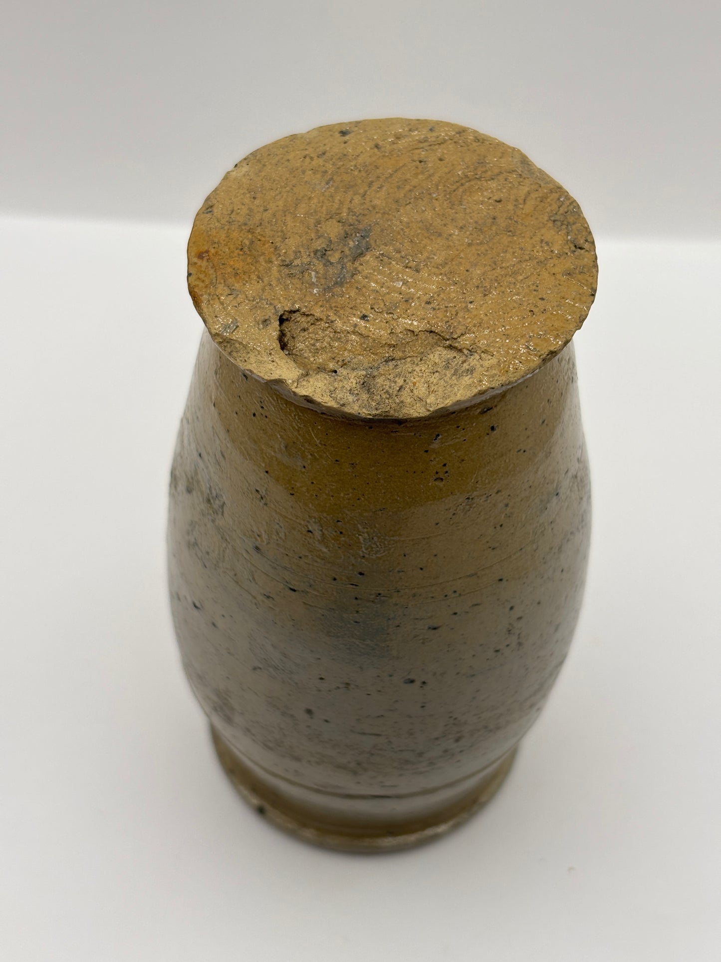 Old early stoneware jar/ vase chipped