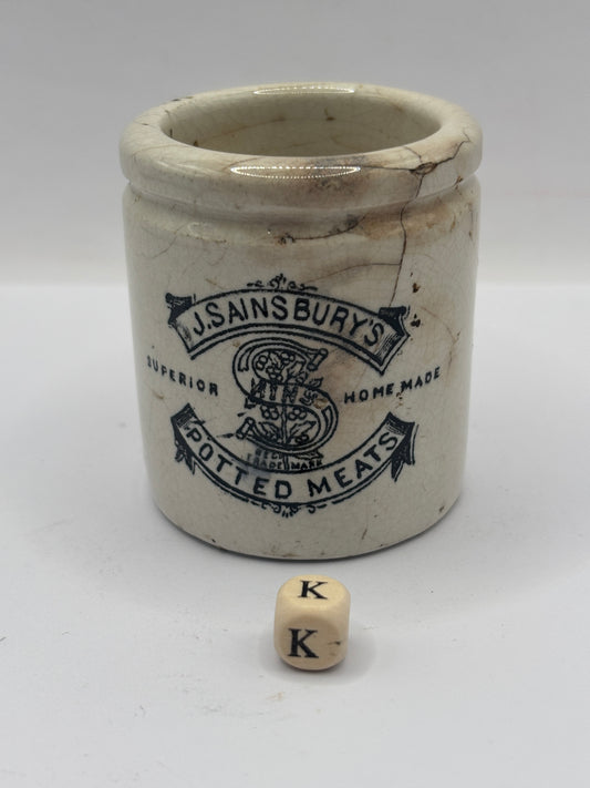 Old sainsburys advertising pot, home made potted meats (k)