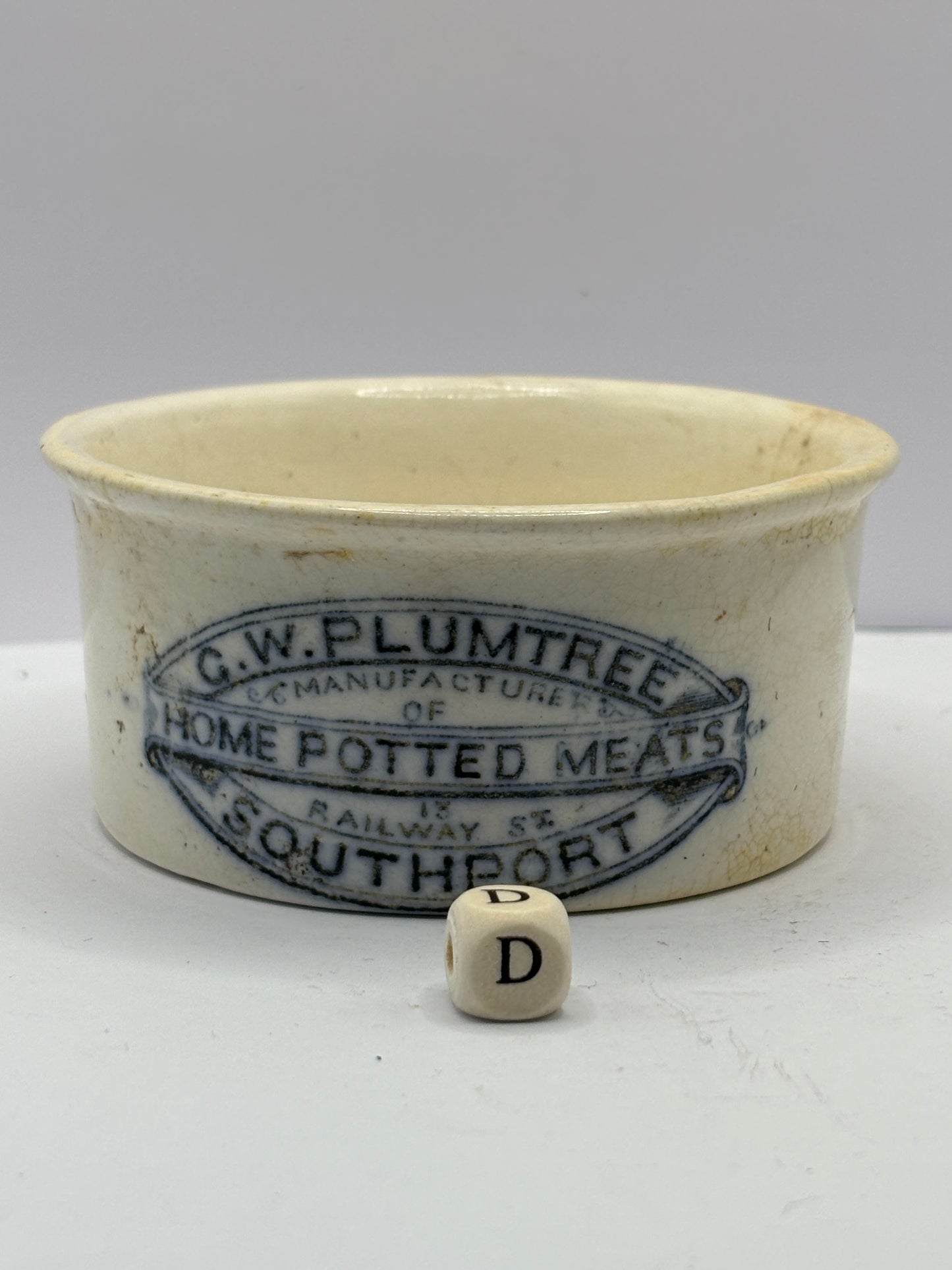 Plumtree home potted meats advertising pot (D)