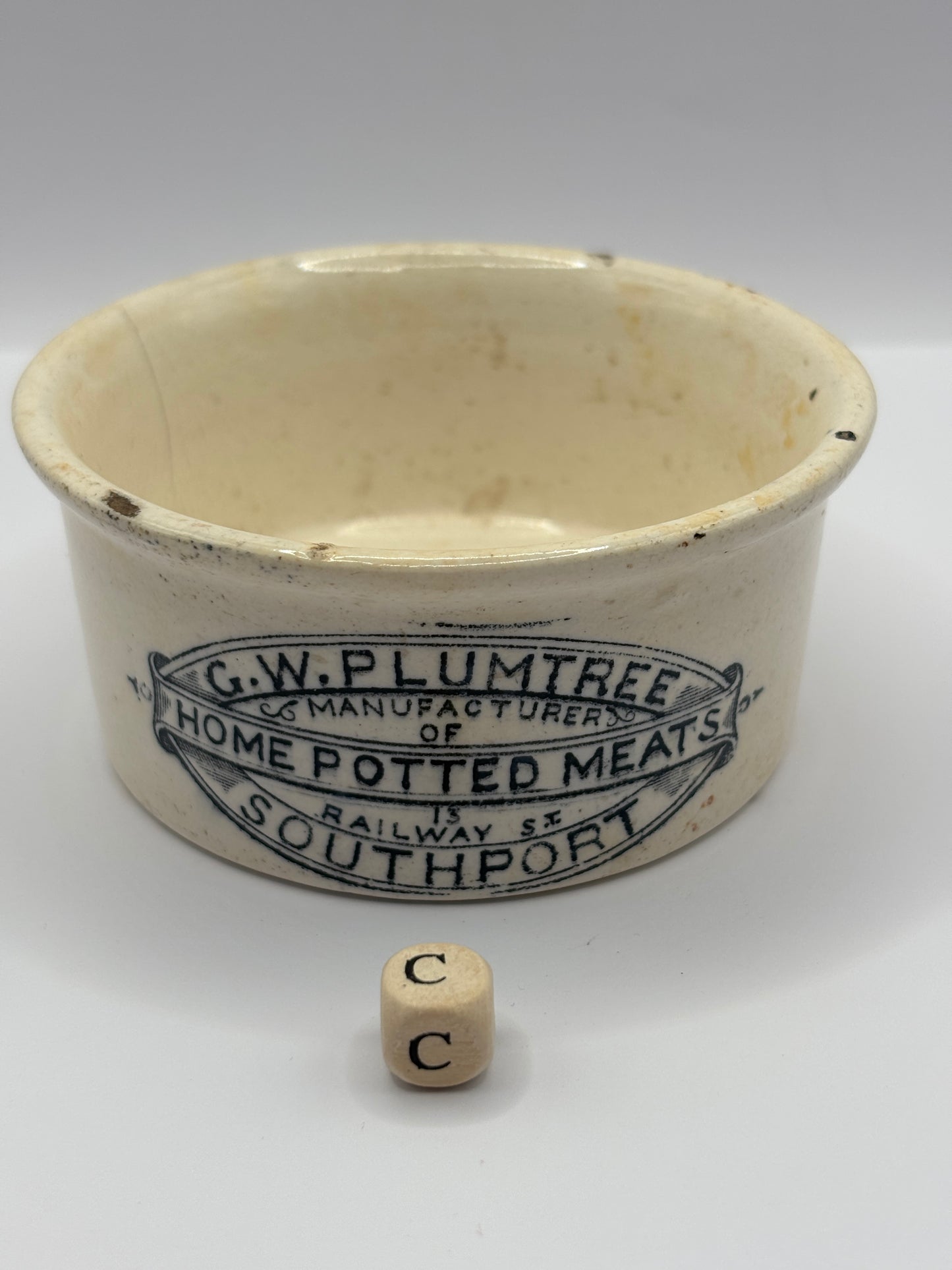 Old Plumtree advertising meat paste pot (c)