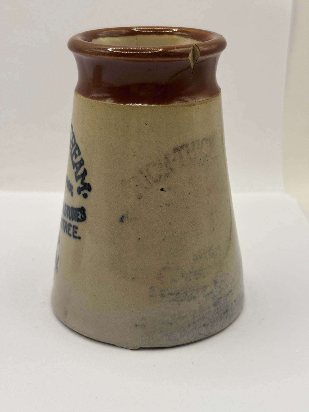 Old advertising cream pot, Bristlington Somerset, rich thick cream