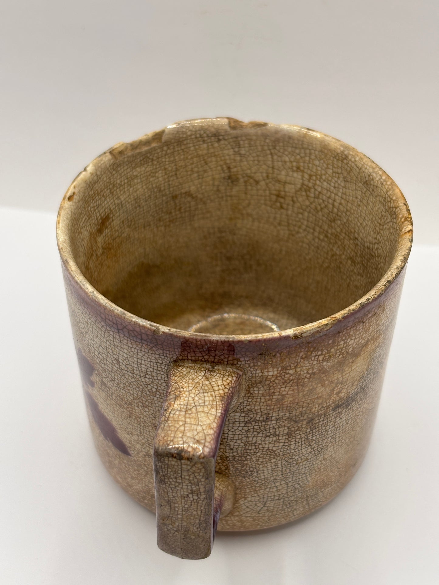 Old super stained & crazed chippy mug