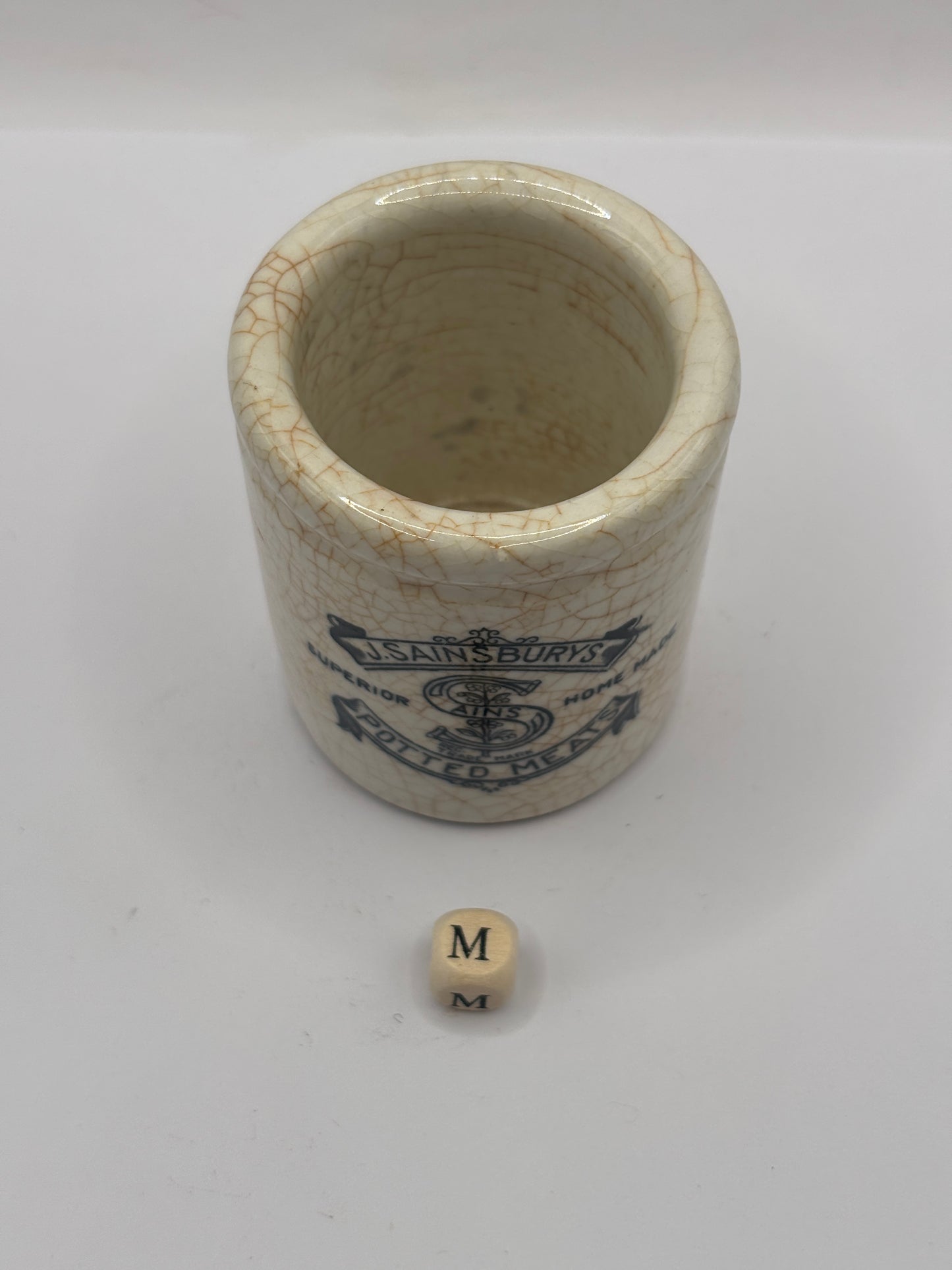 Old sainsburys advertising pot, home made potted meats (m)