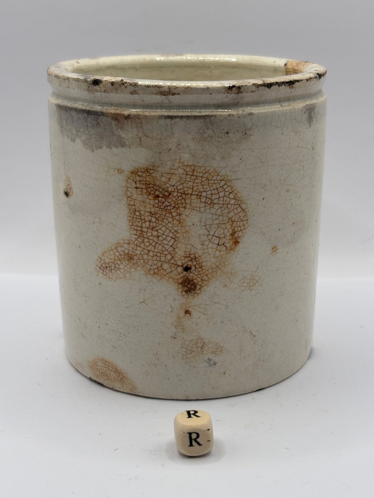 Old plain stoneware marmalade jar (R) Campbellfield