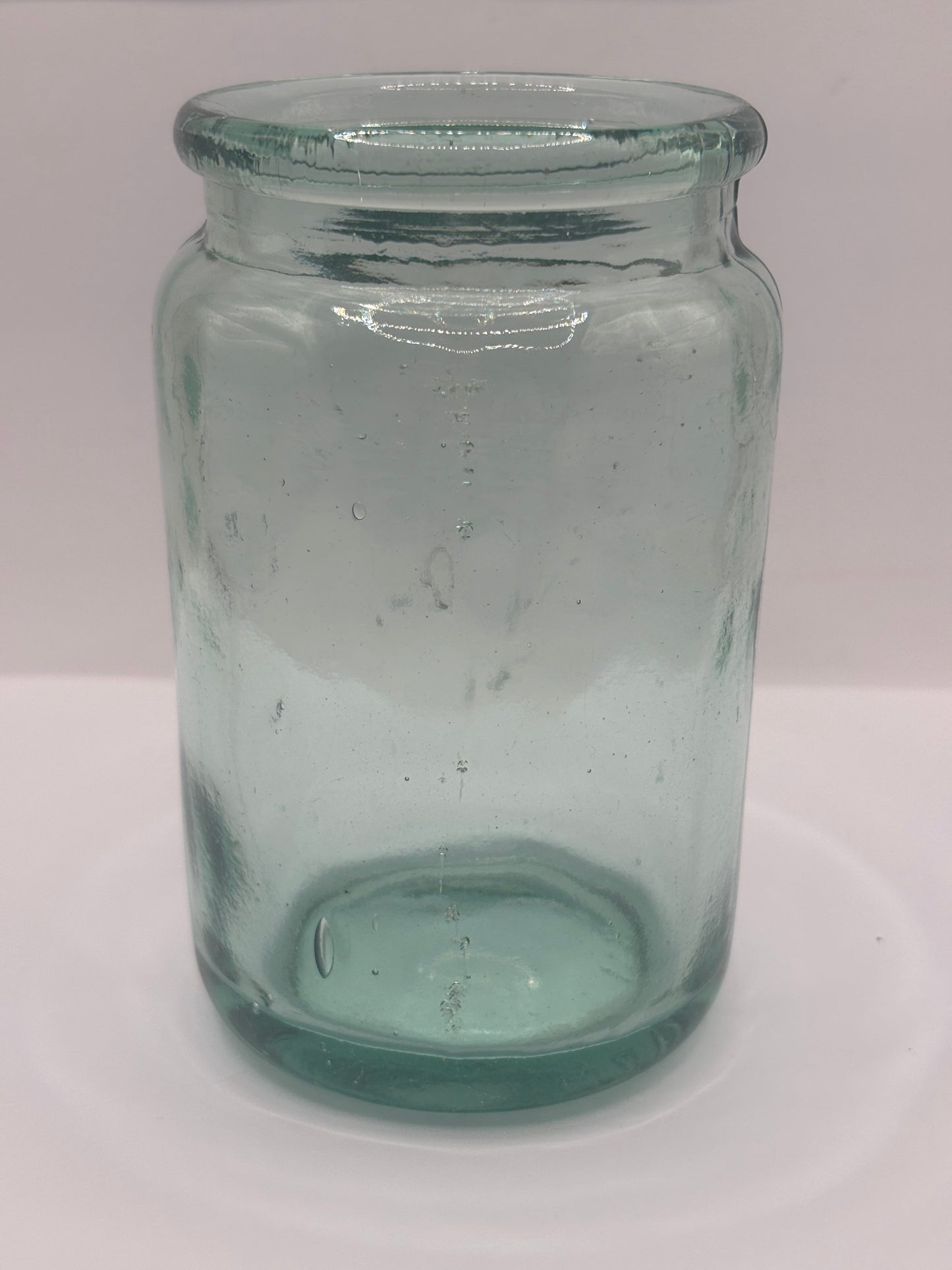 Old 1lb aqua glass pickle jar