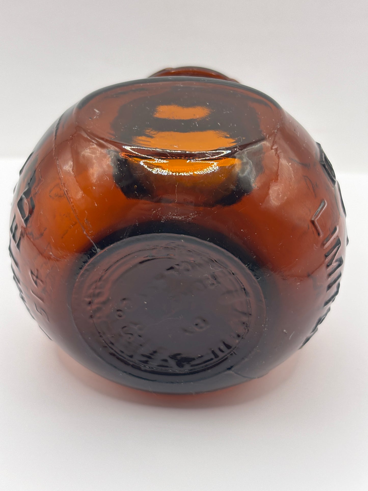 old amber glass bovril bottle 16oz