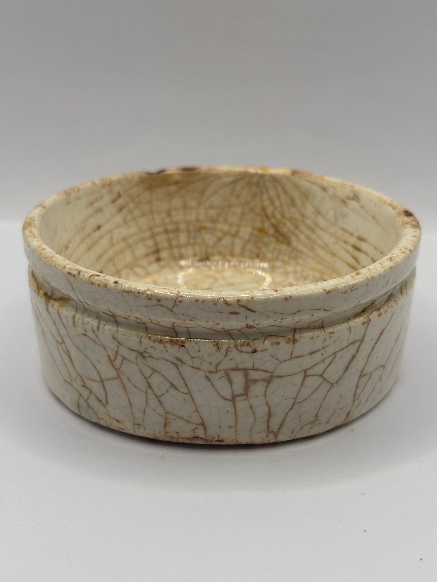 Old plain stoneware meat paste pot, potted meat