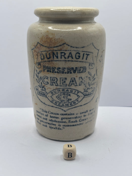 Old Dunragit stoneware cream pot (B)