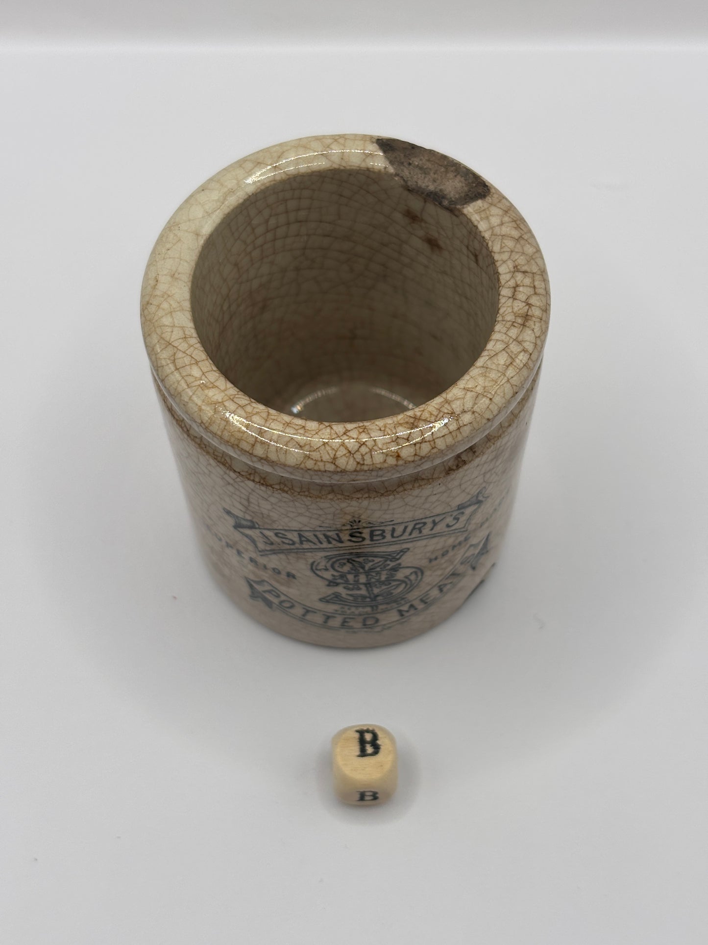 Old sainsburys advertising pot, potted meats (B)
