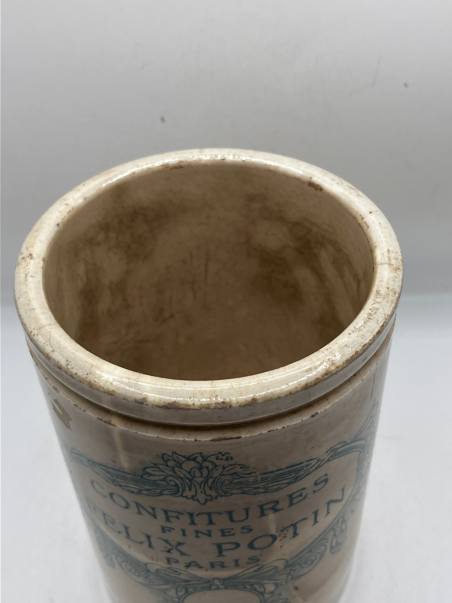 French advertising pot, Confitures fines Felix Potin Paris