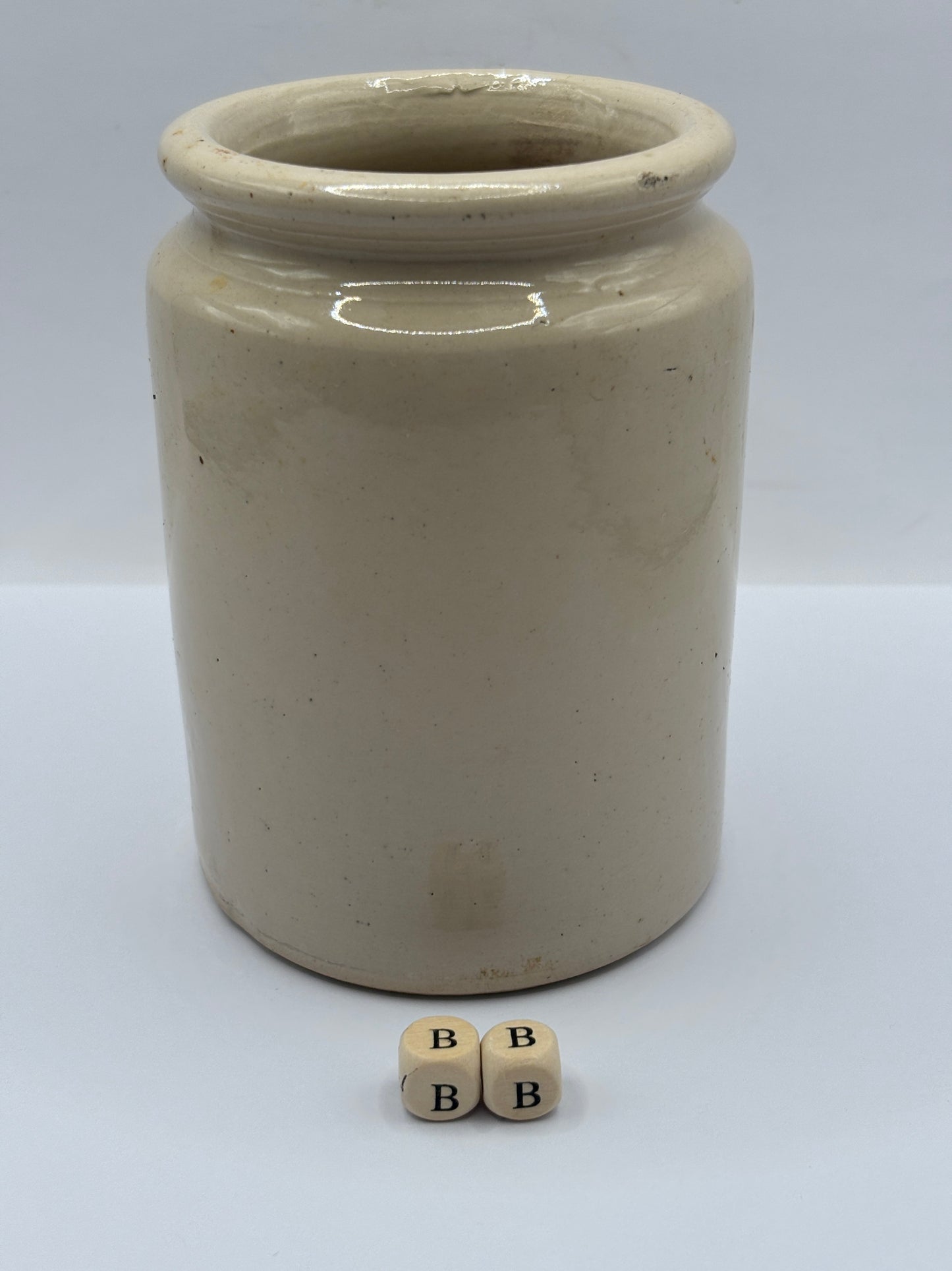 Old 1lb rolled top stoneware marmalade pot (BB)