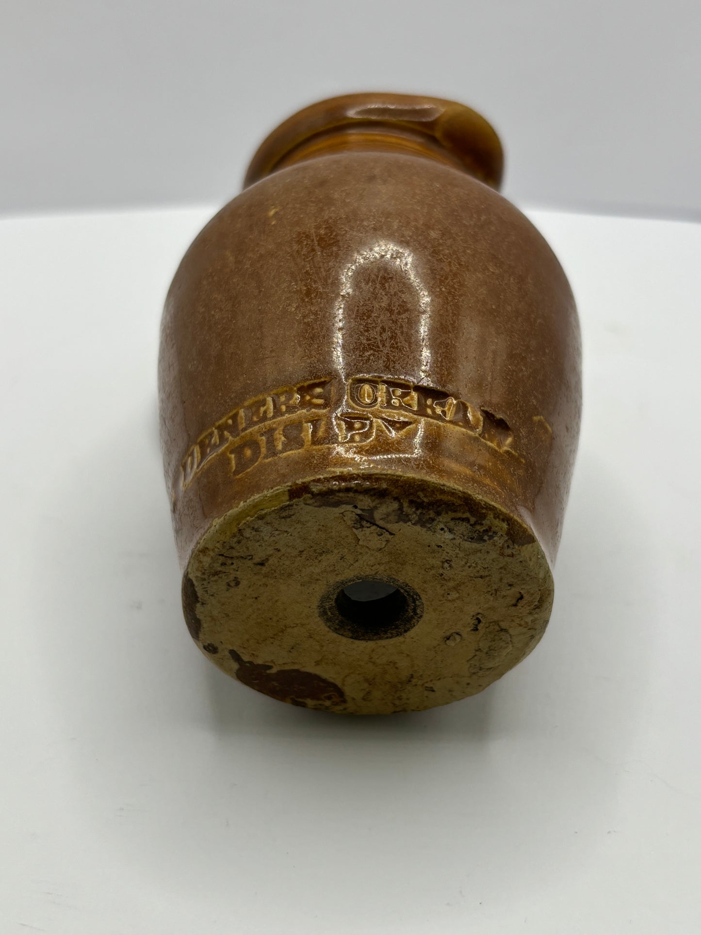 Old stoneware shop display cream pot. Turners cream Disley.