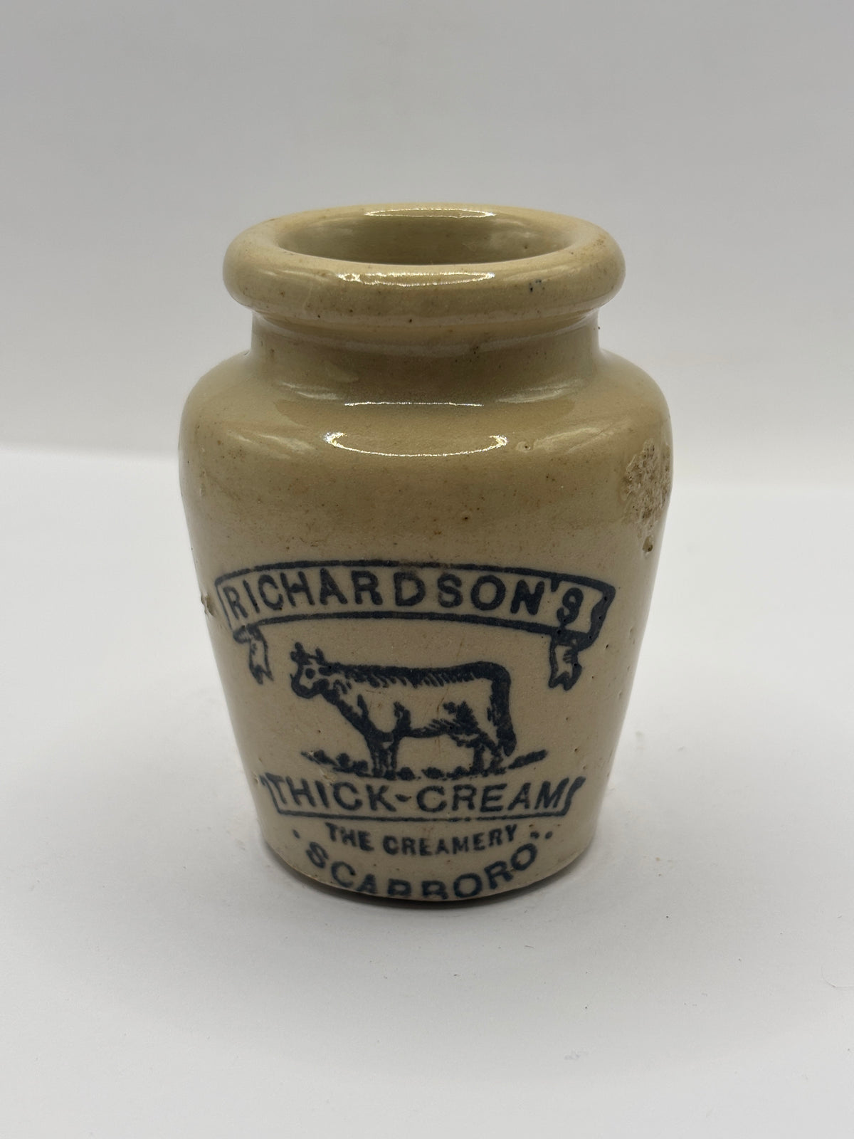 Old advertising cream pot, Richardsons thick cream Scarboro’