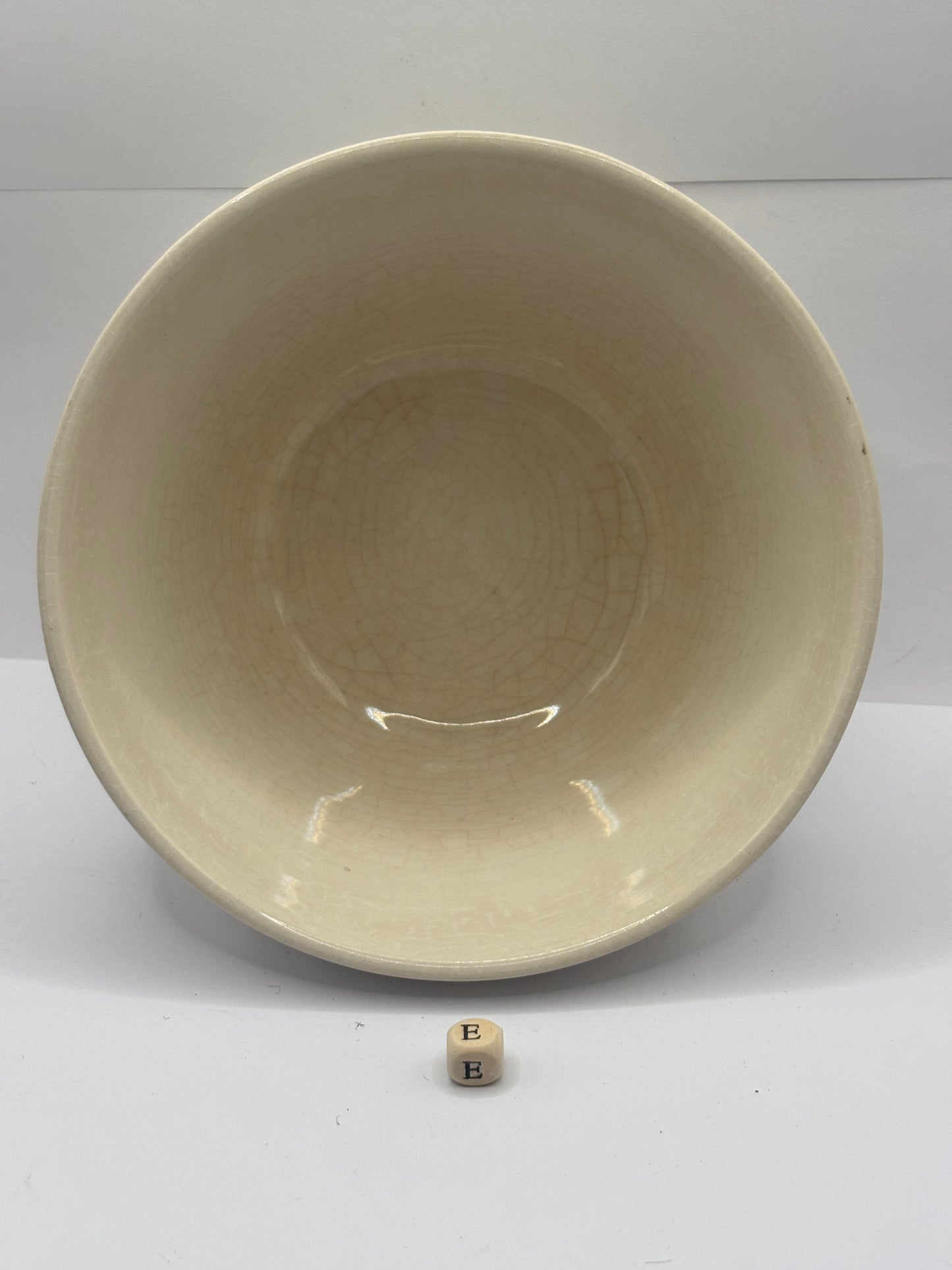 vintage pudding bowl (e) stained & crazed